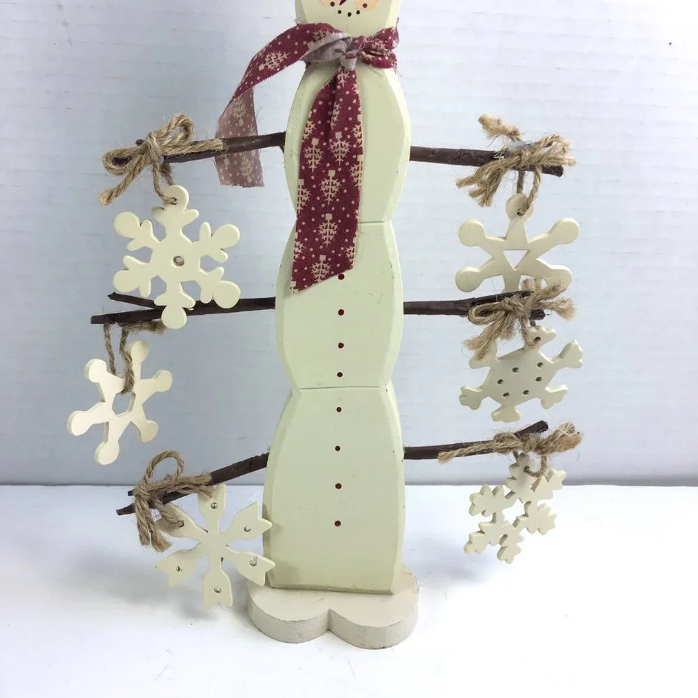 Christmas Farmhouse Snowman Decor and Candle Holder